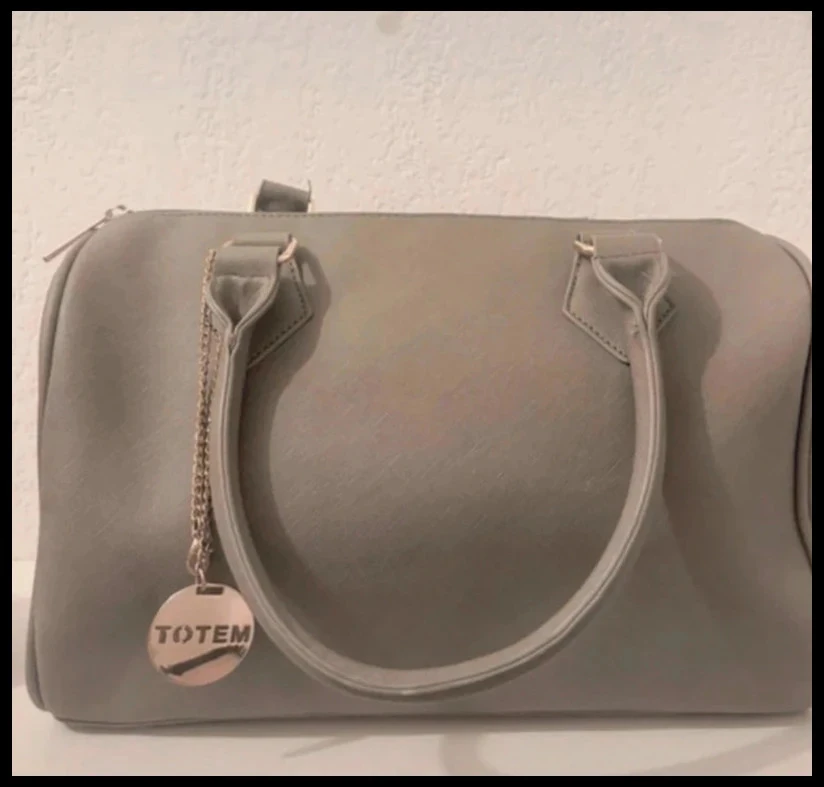 Sac à main TOTEM bowling grand format gris structuré